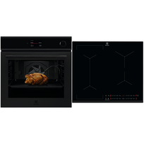 Electrolux, 72 L, juoda - Įmontuojama orkaitė + indukcinė kaitlentė