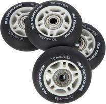Nils Extreme PU 70x24 82A Juodas MEDŽIAGA (4 vnt) + ABEC- 9 (8 vnt) NILS EXTREME