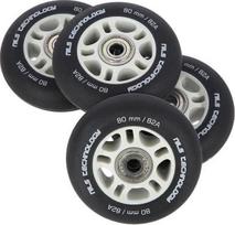 Nils Extreme PU ratas 80x24 82A Juodas matinis (4 vnt.) + ABEC- 9 (8 vnt.)