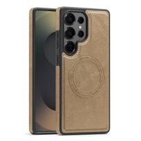 Samsung S25EDGE Magnetic Leather Anti-Drop Case for S24Ultra/S24FE S23 Ultra dykumos aukso spalva