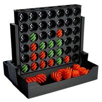 Smagus 3D spausdinimo stalo žaidimas - Keturi iš eilės žaidimas. Spiralės formos žaidimo figūrėlės. Sulankstomas, kad būtų lengva laikyti. Žaiskite kaip dviejų žaidėjų žaidimą. One Size juoda