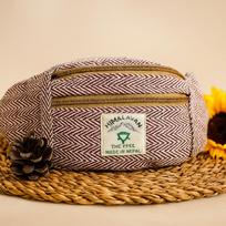 Cotton Hemp Fanny Pack Herringbone Wine Red