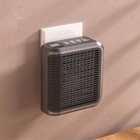Sieninis šildytuvas, nešiojamas elektrinis mažas saugus šildytuvas, reguliuojamas termostatas / laikmatis, perkaitimas, skirtas RV ir namų vonios kambariui viduje One Size juoda