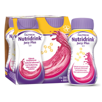 NUTRIDRINK JUCY PLUS, gaivinantis aviečių skonis, 4x200ml, 4 vnt.