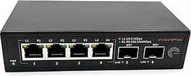 "Elfcam" - 10Gb šviesolaidinis komutatorius su 2X 10G SFP+ prievadais ir 4 x 2,5 Gigabit Ethernet RJ45 prievadais, "Plug & Play", nevaldomas