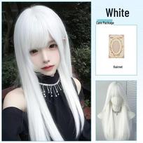 Long Straight Lolita JK Girl Cosplay Wig – Natural Face-Shaping Full Head Cover for Daily Wear