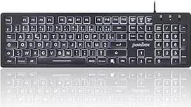"Perixx PERIBOARD-317 USB laidinė apšviesta klaviatūra "Windows" - LED apšviesti membraniniai klavišai - prancūziškas AZERTY išdėstymas