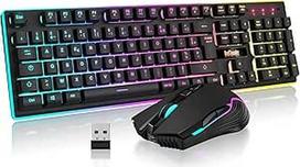 "RedThunder K10 AZERTY FRANZAIS" belaidė klaviatūra ir pelė - juoda