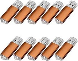 10 vnt. USB atmintinių USB 2.0 "Memory Stick" atminties kaupiklių (128MB, oranžinės spalvos)