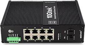 10Gtek 10 prievadų pramoninis DIN-juostelės Ethernet komutatorius DIN Rail, POE 802.3af/at, IP40, 2 x Gigabit SFP lizdas su 20 km SFP siųstuvu, G0208i-P08, montuojamas ant DIN-juostelės (maitinimo šaltinis neįtrauktas)