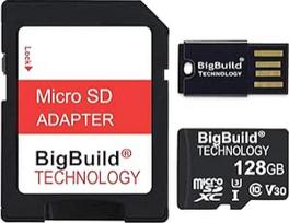 128GB itin greita 100MB/s U3 microSDXC atminties kortelė, suderinama su planšetiniais kompiuteriais "Samsung Galaxy Tab SM-T500/T505/T510/T515, SM-T540/T547, SM-T575, SM-T590/T595