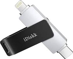 iDiskk MFi sertifikuotas 256GB USB atmintinė iPhone 15/14/13/12 USB-C Photo Stick iPhone Memory Stick Lightning Thumb Drive iPhone Backup Photo Stick USBB-C telefonams/Pad/PC/Mac