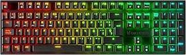 Oversteel - KOVAR belaidė žaidimų klaviatūra su RGB apšvietimu, mechaniniu jungikliu, raudona spalva, apsauganti nuo "dvasių", ispaniškas išdėstymas, PC/MAC/Android