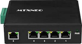 Pramoninis gigabitinis 5 prievadų saulės POE tinklo komutatorius su DC12V-48V iki DC48V įtampos stiprintuvu, 4x IEEE802.3af/iki 30W POE prievadai, 120W, IP40, metalinis korpusas, skirtas saulės energijai, magistralėms, VoIP ir CCTV