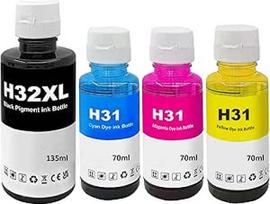 Rašalas, suderinamas su HP 31 32XL rašalo pildymo pakuote, skirta išmaniosios talpyklos 315 319 455 515 516 530 555 558 5105 7005 7006 7305 7306 7306 7605 559 570 655 67 0 790 415 419 Spausdintuvo rašalas (4 pakuotės)