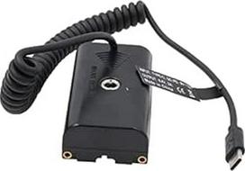 SZRMCC NP F970 F550 manekeno baterija su įvesties 7,4 V 3A į C tipo USB C PD paleidimo kabeliu, skirta "Atomos Shogun Ninja Inferno SmallHD" monitoriui
