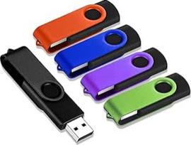 USB atmintinė 64GB, 5 vnt., JBOS Flash Memory Stick 64GB, 5 vnt., USB 2.0 Rotate Metal Fast Speed USB Flash Drive, USB atmintinė, įvairiaspalvė