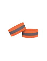 Šviesą atspindinti dviračio apyrankė, bėgiojanti Velcro 4cm oranžinė