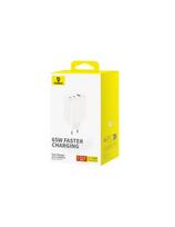 GaN Cube Pro 65W 2x USB-C USB-A sieninis įkroviklis, baltas