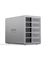 9858T3 Thunderbolt 3 5 skyrių 2,5 colio/ 3,5 colio SATA HDD / SSD diskų masyvas – pilka
