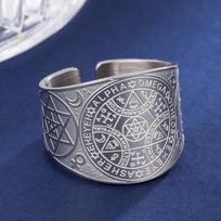 Tetragrammaton Pentagramos Apsaugos Žiedas Nerūdijančio Plieno Amuletas Papuošalas Vyrams Moterims Raganavimo Dovana 8