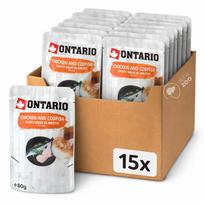 ONTARIO Chicken & Codfish konservai katėms su vištiena ir menke sultinyje 80g x15vnt.