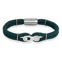 Locomotive Men Punk Rock Bicycle Chain Bracelet Stainless Steel Magnet Buckle Wristband Fashion Nautical Rope 19cm dangaus mėlyna spalva
