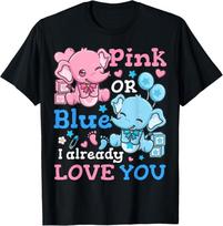 Lyties atskleidimo rožiniai arba mėlyni marškinėliai Unisex marškinėliai XXXL pink