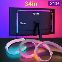 LED sinchronizavimo RGB LED juostelės 24-34 colių monitoriui, maitinamos USB, foninis apšvietimas, atmosferos šviesos žaidimų kambariui, stalo dekoravimui 24in