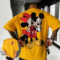 2026 m. vasara Disney mielas Mikės Pūkuotuko spaudinys T-shirt 100% grynos medvilnės trumpomis rankovėmis kasdienis laisvas kvėpuojantis viršutinis drabužis Unisex S
