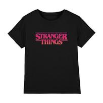 Stranger Things saulėlydžio logotipas vaikiški marškinėliai 7-13 metų, juodi 100