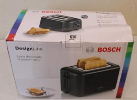 SALE OUT. Bosch TAT3P423 Toaster, Black | Bosch DesignLine Toaster | TAT3P423 | Power 970 W | Number of slots 2 | Housing material Stainless steel | Black | DAMAGED PACKAGING