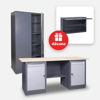 Įrankių metalinė spintelė SHI-15 ir darbo stalas 41 MD / MD / 1500x620mm rinkinys su dovana!