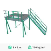 Antresolė 3x3m, 750kg/m²