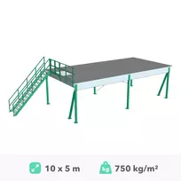 Antresolė platforma 10x5m, 750kg/m²