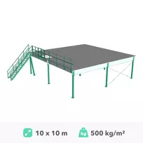Antresolė platforma 10x10m, 500kg/m²