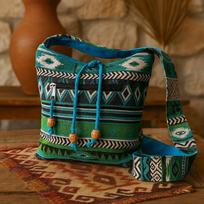 Sling Bag, Teal Jacquard
