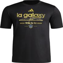 adidas Men's Los Angeles Galaxy Vintage World Pre-Game Short Sleeve T-Shirt S juoda