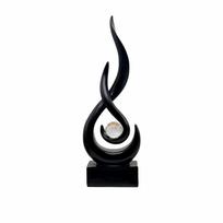 Modern Flame Resin Sculpture, Art Deco - Decorative Statue One Size juoda