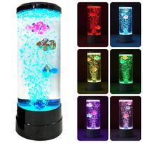 LED Fish Lamp Ambient Night Light Multi-Color Changing Aquarium Tank Night Light Simulated Fish Bubble Table Lamp for Home Decor juoda