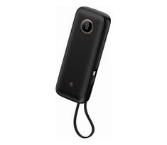 Išorinė baterija 20000 mAh, 1x USB-A + 2x USB-C, su 1 m USB kabeliu, juoda