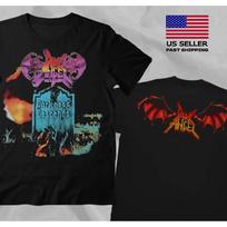 Tamsusis Angelas Tamsos Nusileidimas 90-ųjų Vintažiniai Juodi Retro Dvipusiai Unisex Marškinėliai S