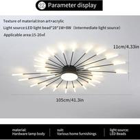 Modernus LED lubinis šviestuvas, Kūrybiškas fejerverkų dizaino sietynas, Svetainės lubinis šviestuvas, Įleidžiamas apšvietimas parodų salės miegamojo 28+1 heads white