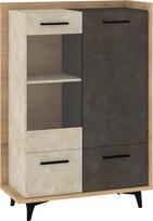 Meblocross BOX-13 3D Pastatoma Vitrina – Smėlio / Stiklas, Modernus Dizainas