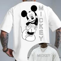 Disney Mickey Mouse Print Pure Cotton Tshirt for Summer 202526 Fashionable Loose Shortsleeved Unisplesy S