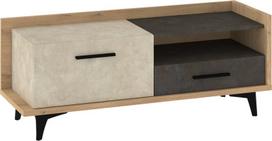 Meblocross Box-08 TV spintelė 1D1S, smėlio / pilka, 125 cm