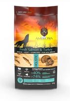 AMBROSIA Fresh Salmon & Turkey Mini Sterilised & Senior begrūdis sausas maistas mažų veislių šunims - Produkto Svoris 1.5kg