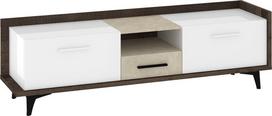 Meblocross BOX-09 TV spintelė 2D1S 165×49×42 cm – Ąžuolas Grange / Balta / Granada Almond
