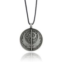 Fallout Brotherhood of Steel Round Pendant Rope Chain Necklace Unisex Jewelry