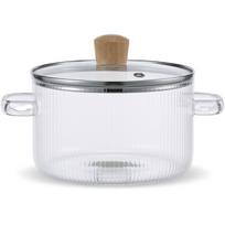 1600ML/2300ML Stiklinis puodas maisto gaminimui Skaidrus borosilikatinio stiklo lėtai verdantis puodas su dangčiu Daugiafunkciai troškintuvai maisto gaminimui Virtuvė